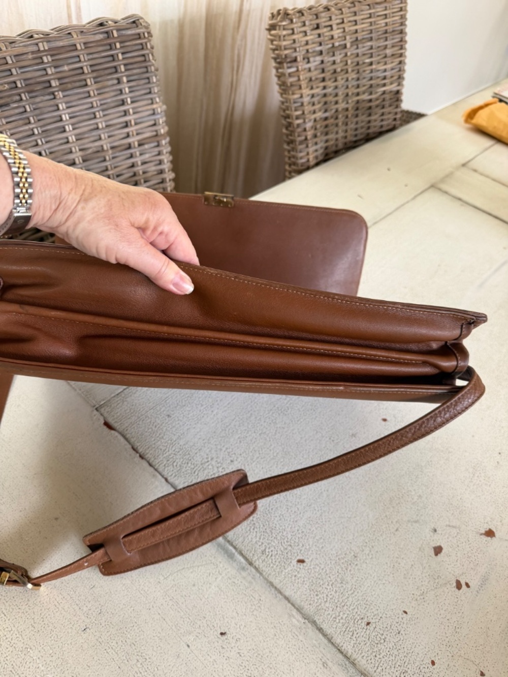 Vintage Cole Haan Leather Messenger Bag - Picture 7 of 15